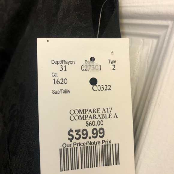 Emma & Michelle black slip dress with side slit and adjustable spaghetti straps. - Picture 3 of 3